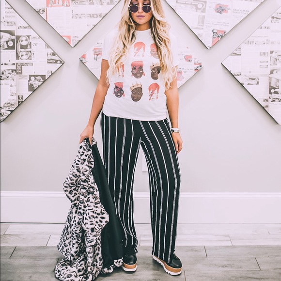 Striped Flowy Pants - Picture 2 of 2